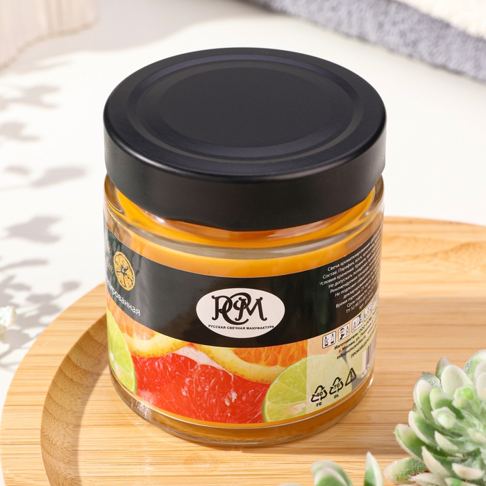 Свеча в банке ароматическая Свеча в банке ароматическая "Цитрус и грейпфрут", 25 ч