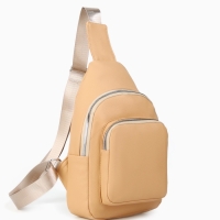 Рюкзак-слинг, 18*5,5*29 см, отд на молнии, 1 н/карман, бежевый
