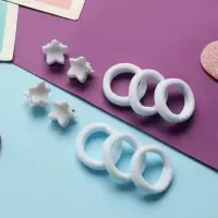 Набор для волос "Затейница" (12 резинок 2 см, 4 краба) звёздочки, белый