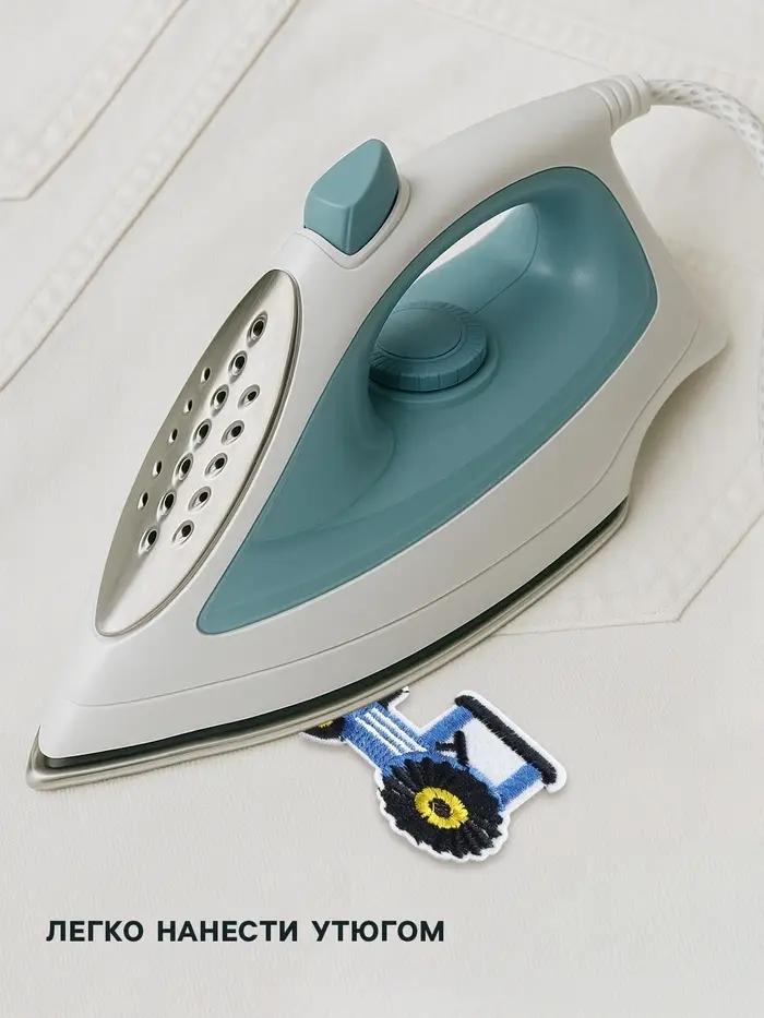 Термоаппликация &laquo;Трактор&raquo;, 5.3&times;4.3 см, синяя