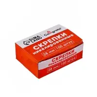 Скрепки 28мм никелированные в картонной коробке 100 штук