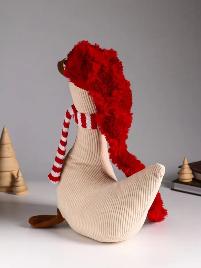 Кукла интерьерная "Гусь в длинном колпаке и полосатом шарфе" 28х11х70 см