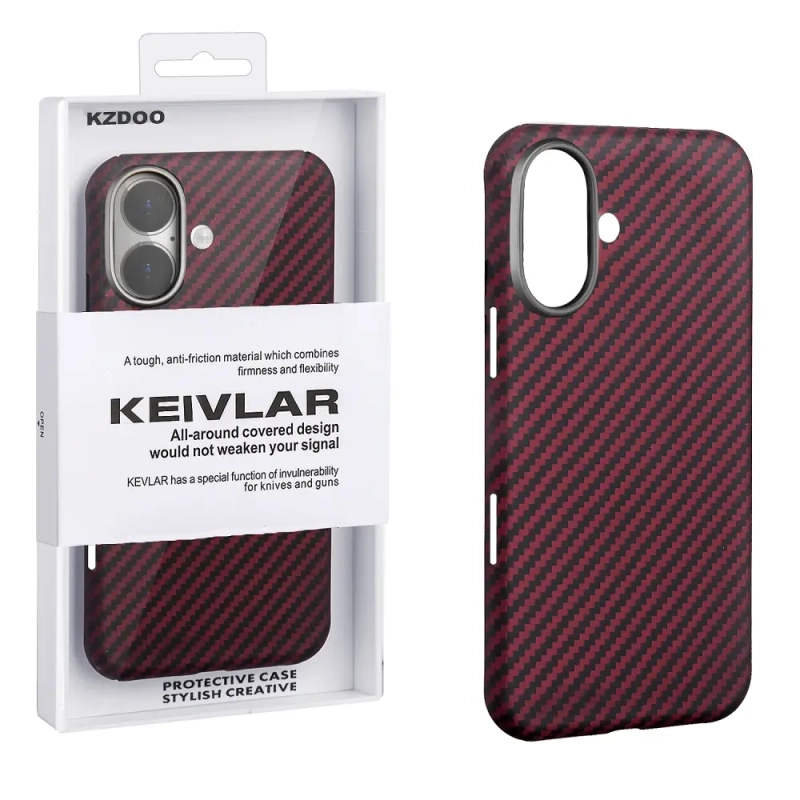 Чехол iPh 16 Kevlar Red K-DOO