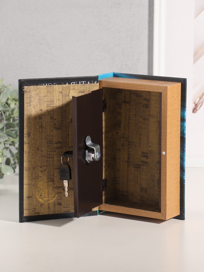 Сейф-книга дерево кожзам "Птицы. Зимородок" 21х13х5 см