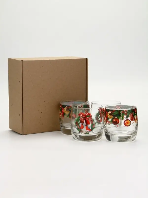 Стаканы &laquo;Новогодний&raquo;, 310 мл, подарочный набор 4 шт.