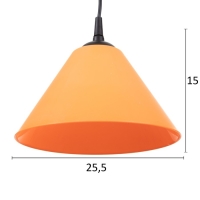 Подвес "Конус" 1х15Вт Е27 МОДЕЛЬ: BR 00271 черный/оранжевый 25х25х15см