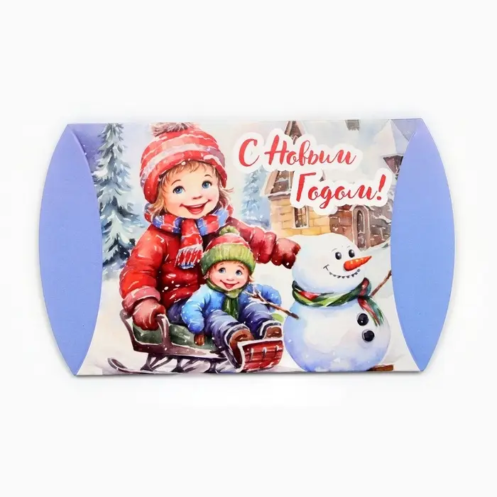 Коробка подарочная новогодняя складная &laquo;На санях&raquo; 11&times;8&times;2 см
