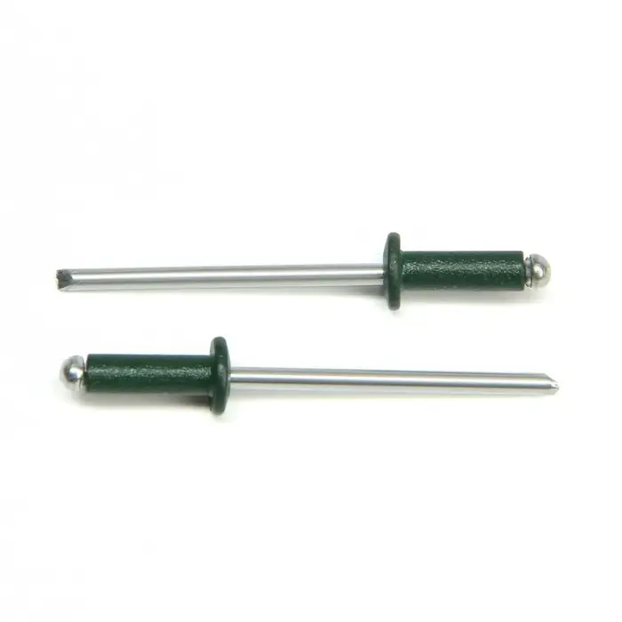 Заклёпки ТУНДРА krep, вытяжные, алюминий-сталь, 3.2&times;8 мм, темно-зеленые, 50 шт.