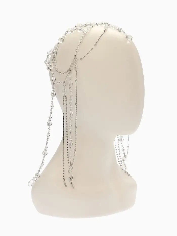 Украшение для волос "Хрусталь", цвет белый в серебре