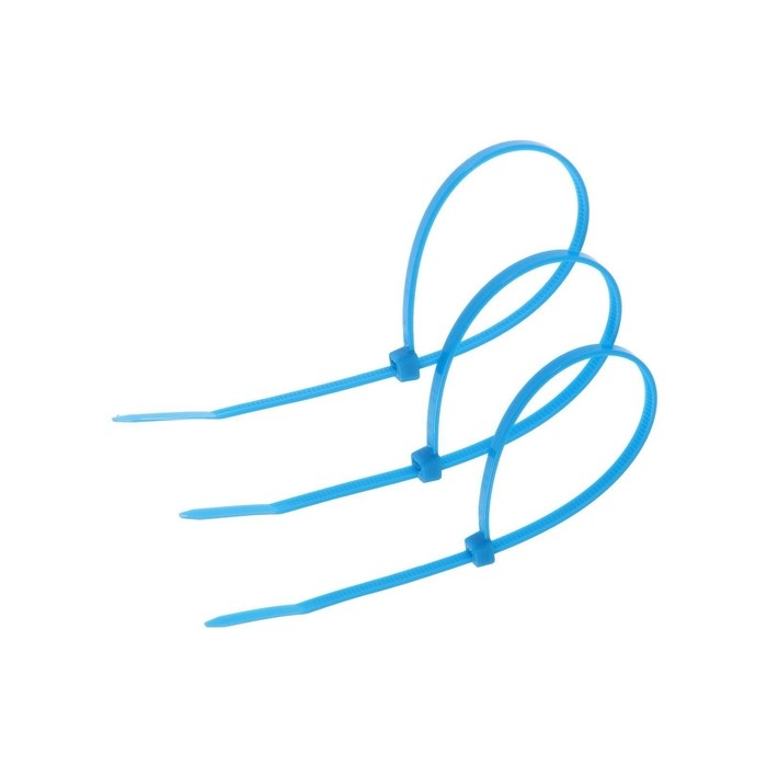 Хомут нейлоновый для стяжки, ТУНДРА, 3,6х200 мм, синий, 100 шт