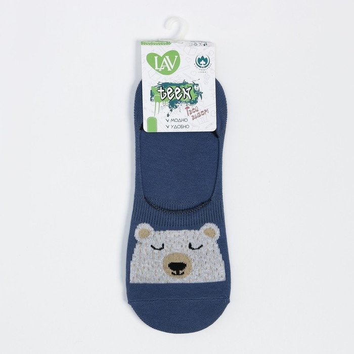 Носки-подследники детские &laquo;Мишка&raquo;, цвет джинс, размер 18-20