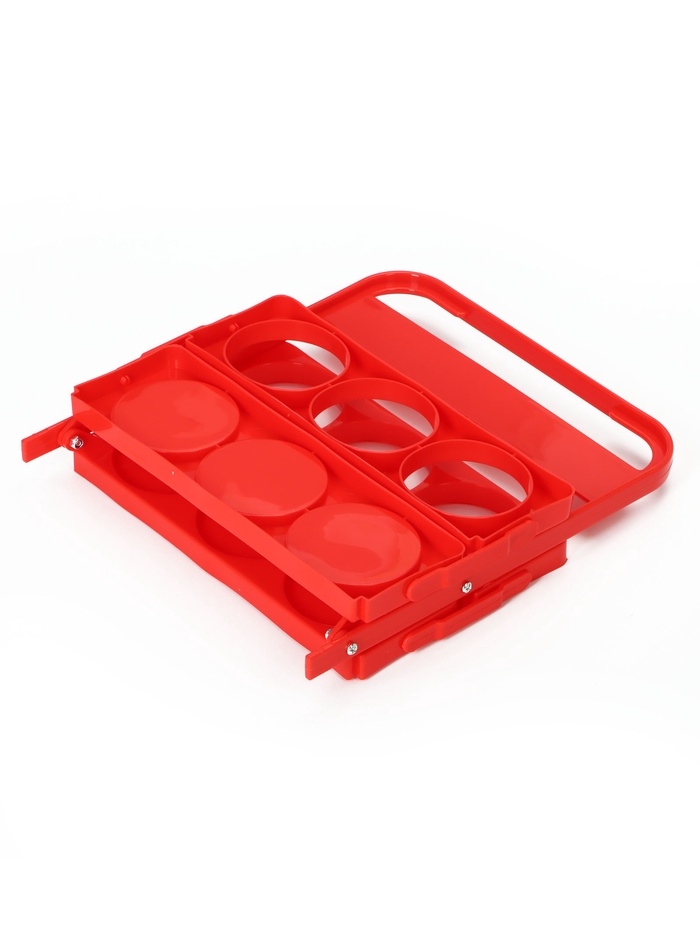 Переноска, подставка для 6 бутылок, 33 х 27,2 х 18 см, внутренний диаметр 7,8 см, красный