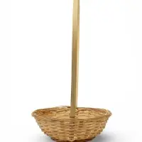 Корзина плетеная 20 х 20 х _ см, ручка h=21 см натуральный (К 1224600)