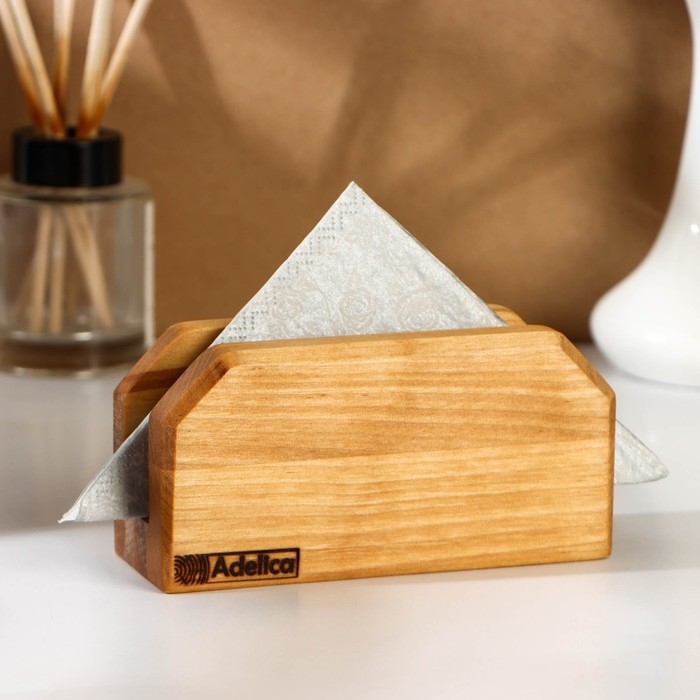 Салфетница деревянная Adelica &laquo;ЛЮКС&raquo;, 14&times;7&times;6 см, пропитано маслом, берёза