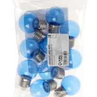 Лампа светодиодная, G45, Е27, 1.5 Вт, для белт-лайта, прозрачная, синяя, набор 10 шт