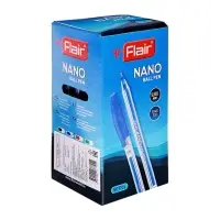 Ручка шариковая Flair Nano, полосатый корпус, узел-игла 0.5 мм, масляная основа., стержень синий