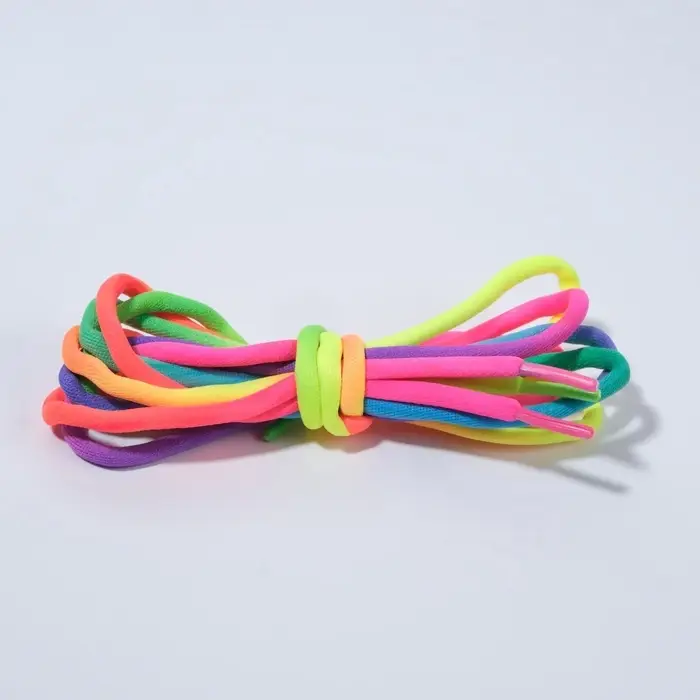 Шнурки для обуви, пара, круглые, d=5 мм, 110 см, разноцветные