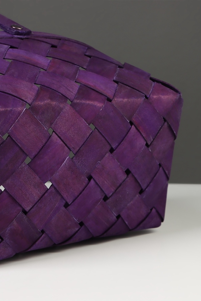 Корзина плетёная, 23&times;18&times;12 см, ручка h=13 см, ива, фиолетовая