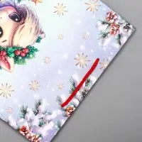 Пакет подарочный новогодний ламинированный, &laquo;Единорог&raquo; , 26&times;12&times;32 см