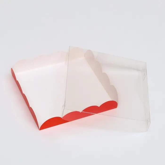 Коробка для печенья, красная, 15 х 15 х 3 см