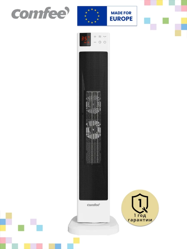 Тепловентилятор колонный CFH2030FM, 2кВт, дисплей, белый