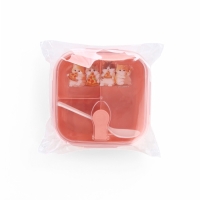 Ланч-бокс с клапаном, 3 секции, "Котята", 14 х 14 х 5 см