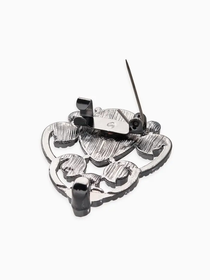 Зажим для кардигана "Ажур", винтаж, цвет серый в сером