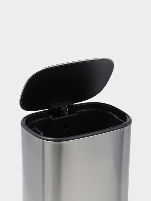 Ведро мусорное с педалью, 12л, нерж. сталь, цвет хром матовый