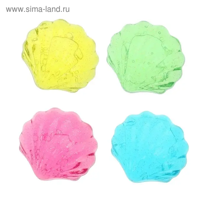 Лизун &laquo;Ракушка&raquo;, твёрдый, с блестками, цвета МИКС