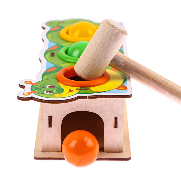 Стучалка-сортер &laquo;Гусеница&raquo;, с молотком, МИКС