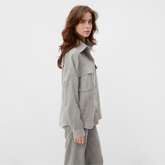 Блузка женская MINAKU: Velvet collection цвет светло-серый, р-р 42 Блузка женская MINAKU: Velvet collection цвет светло-серый, р-р 42