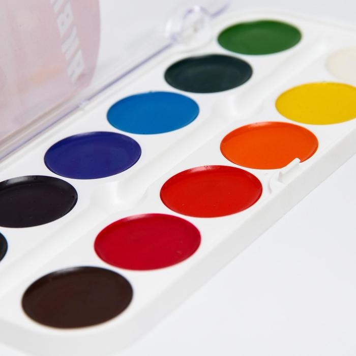 Акварель медовая &laquo;Тачки&raquo;, 12 цветов, без кисти