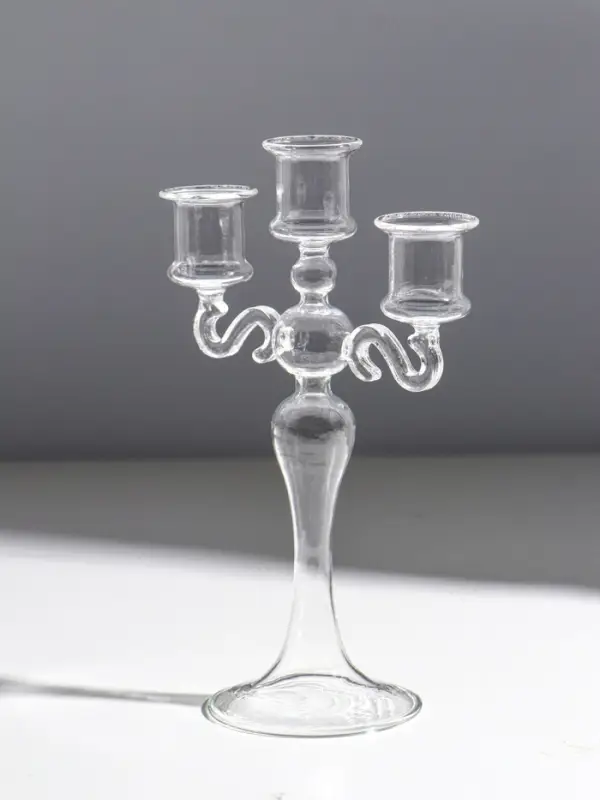 Подсвечник стекло "Версаль" прозрачный d=2.2 см 14х4х21,5 см