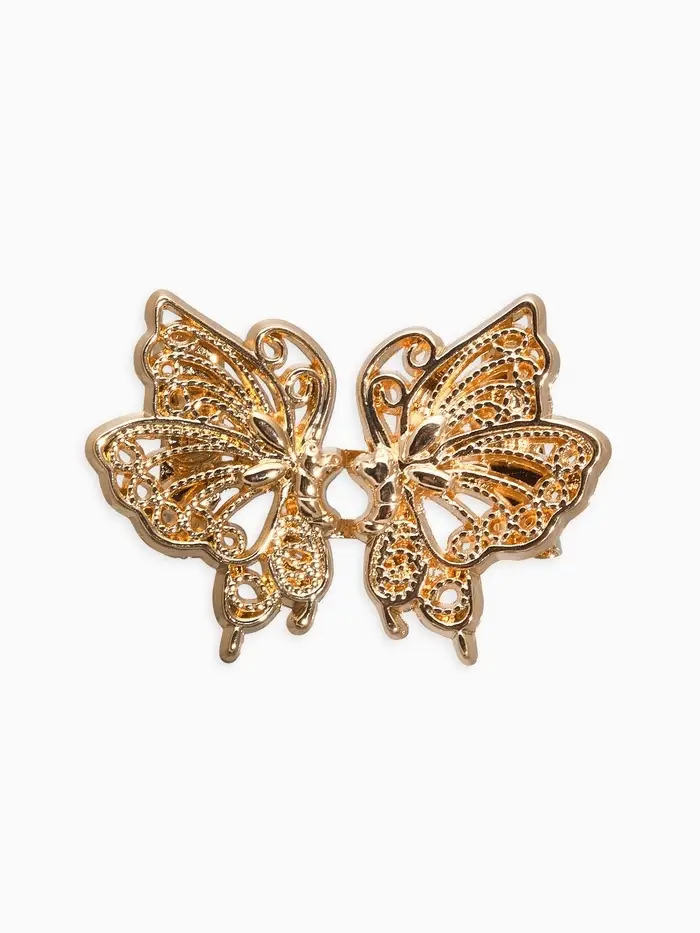 Зажим для кардигана "Ажур" бабоччка, цвет золото