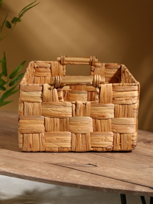 Корзина плетеная 46х31х20 см, водный гиацинт