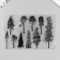 Штамп для творчества силикон "Деревья" 11х16см