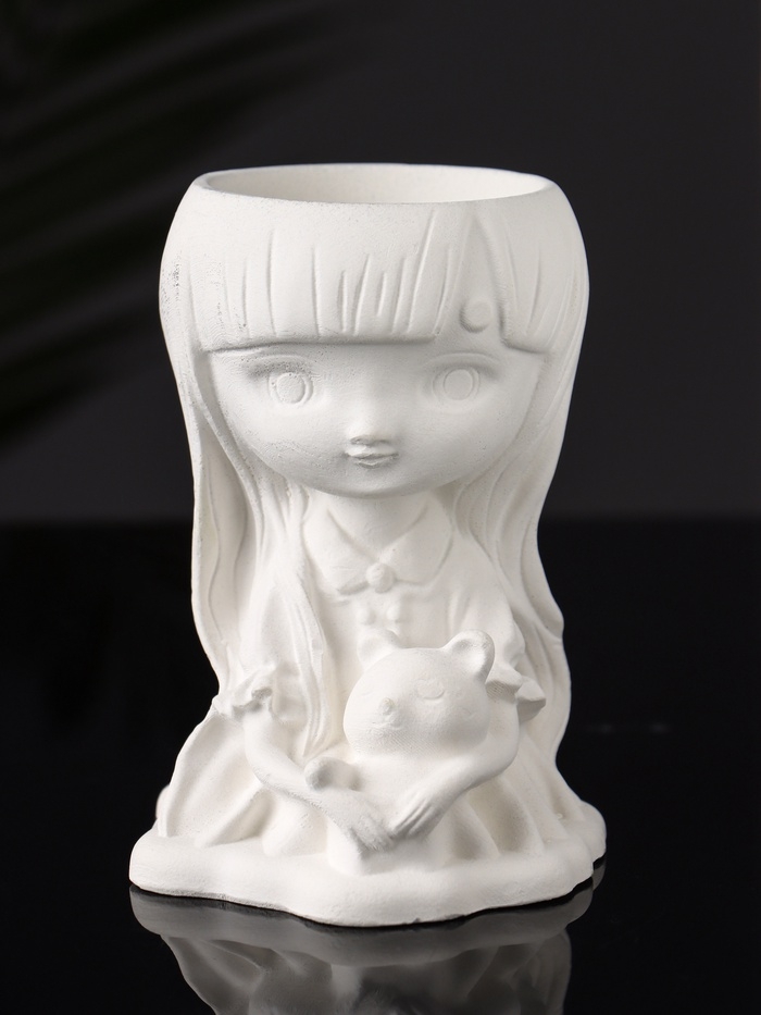 Подставка для мелочей (подсвечник) "Девочка с мишкой" 11х8х6 см