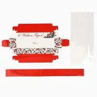 Коробка под 5 конфет с ячейками &laquo;Снегири&raquo;, 6 х 23 х 3 см