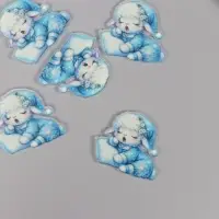 Декор для творчества акрил "Барашек в пижамке засыпает" 2,9х3,4х0,3 см