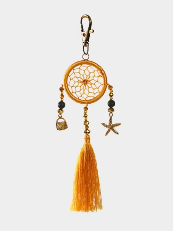 Брелок ловец снов, 17 см, золотистый