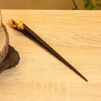 Заколка для волос фигурная, дерево Соно, ракушка, 20 см, цв. тёмно-коричневый