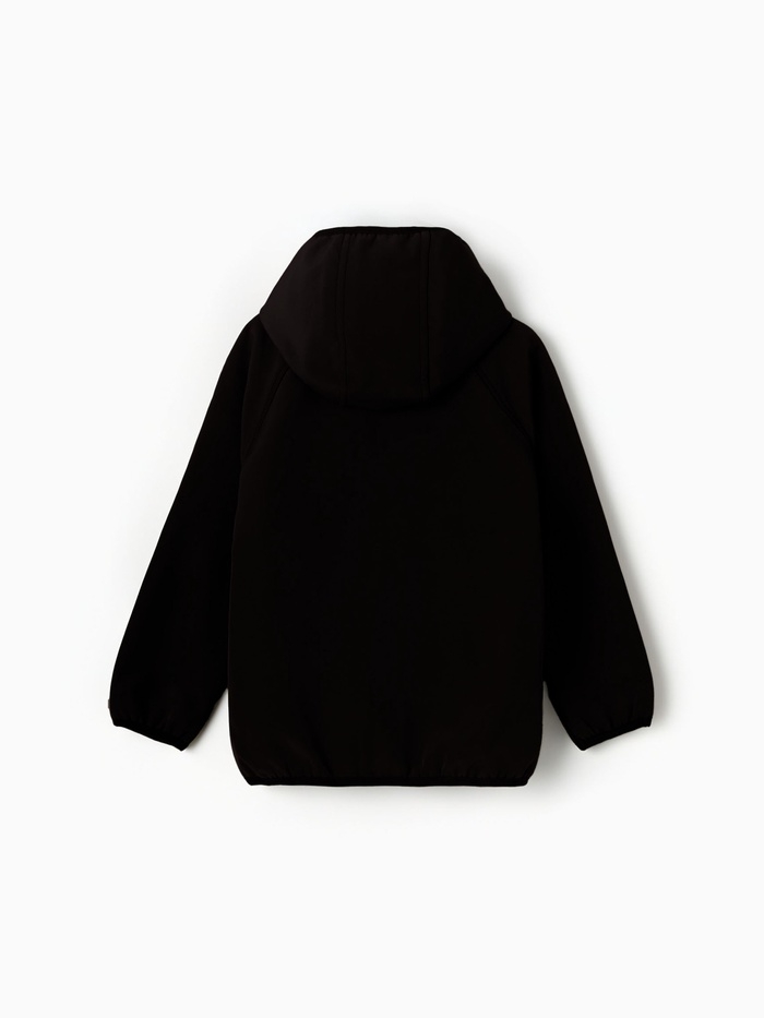 Ветровка демисезонная для мальчиков MINAKU из Softshell на флисе, непромокаемая, чёрный, рост 134 см