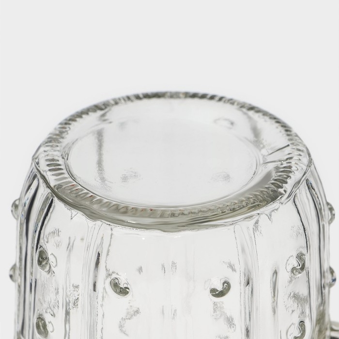 Кружка стеклянная с крышкой и трубочкой Доляна &laquo;Кактус&raquo;, 450 мл, 11&times;7&times;15 см