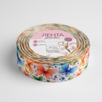 Лента репсовая &laquo;Бабочки&raquo;, 25 мм, 18 &plusmn; 1 м, разноцветная