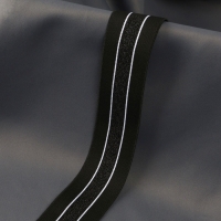 Резинка тканая, мягкая, 40 мм, 4,5 ± 1 м, цвет чёрный/белый/серебряный Резинка тканая, мягкая, 40 мм, 4,5 ± 1 м, цвет чёрный/белый/серебряный