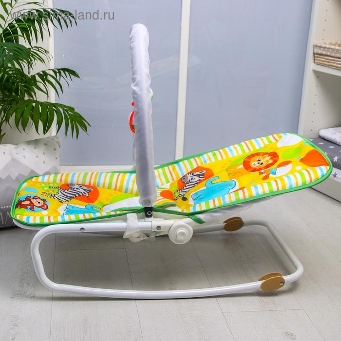 Шезлонг - качалка для новорождённых &laquo;Африка&raquo;, игровая дуга, игрушки МИКС