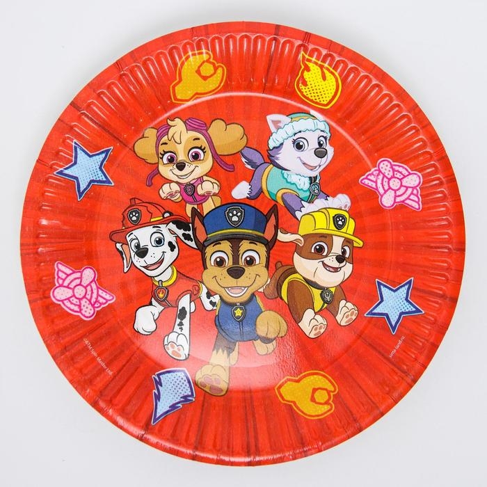 Набор бумажной посуды, на 6 персон Набор бумажной посуды, на 6 персон "С днем рождения!" , Щенячий патруль
