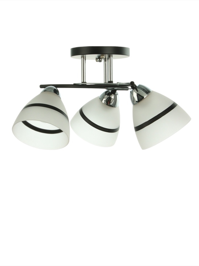 Люстра "Лайма" 3хЕ27 40Вт черно-хромовый 46х46х24 см