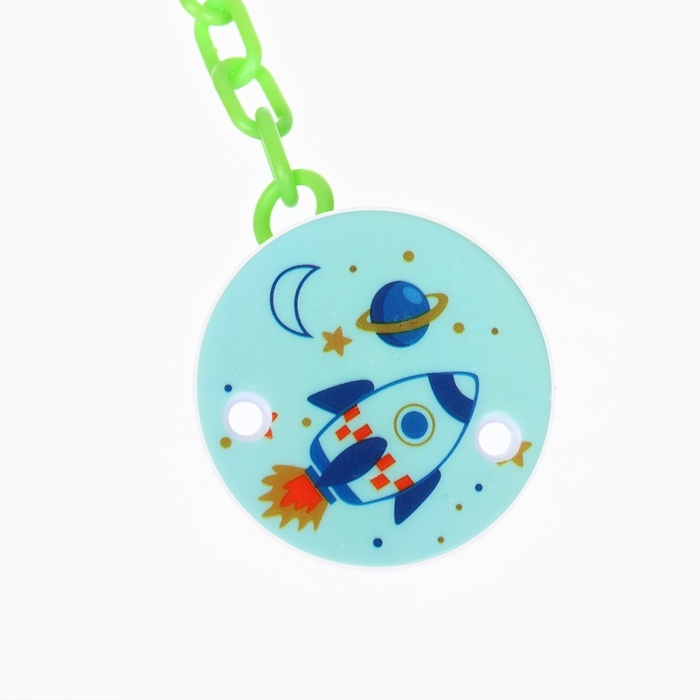 Пустышка ортодонт., с колпачком и держателем, от 0 мес., цвет Зеленый / Синий