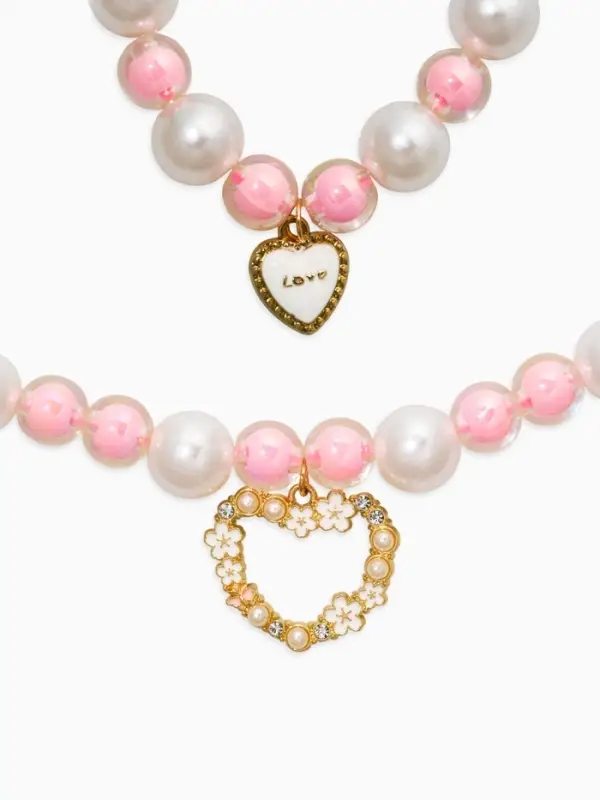 Набор детских украшений "Выбражулька" нежность, 4 предмета: клипсы, кольцо, бусы, браслет